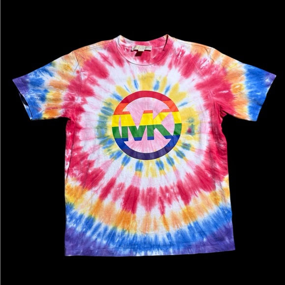 Michael Kors Red and Yellow Tie-Dye Shirt - Picture 6 of 11